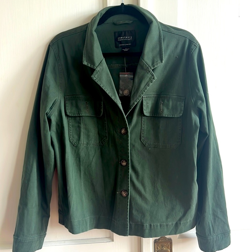 French smoking jacket- army green size medium